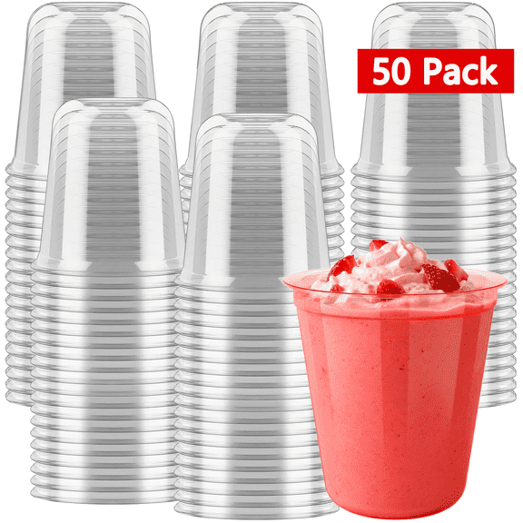 12 oz Disposable Stemless Wine Glasses,50 Pcs Wedding Crystal Plastic Cold Drinking Cups,3.46X3.7in