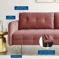 thumbnail image 4 of Tufted Sofa, Velvet, Pink, Modern Contemporary Urban Design, Living Lounge Room Hotel Lobby Hospitality, 4 of 10