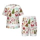 thumbnail image 1 of Balery Snowflakes Santa Claus Conjunto de Pijama Infantil de Manga Corta con Estampado – Ropa de Dormir de Algodón Suave-Medium, 1 of 6