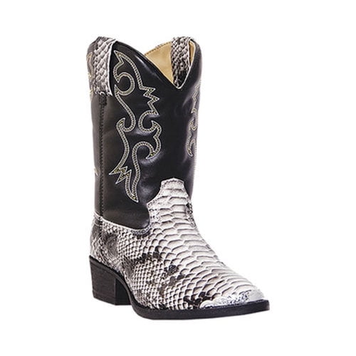 Laredo - Laredo Western Boots Boys Faux Snake Pit Round Toe Black White ...