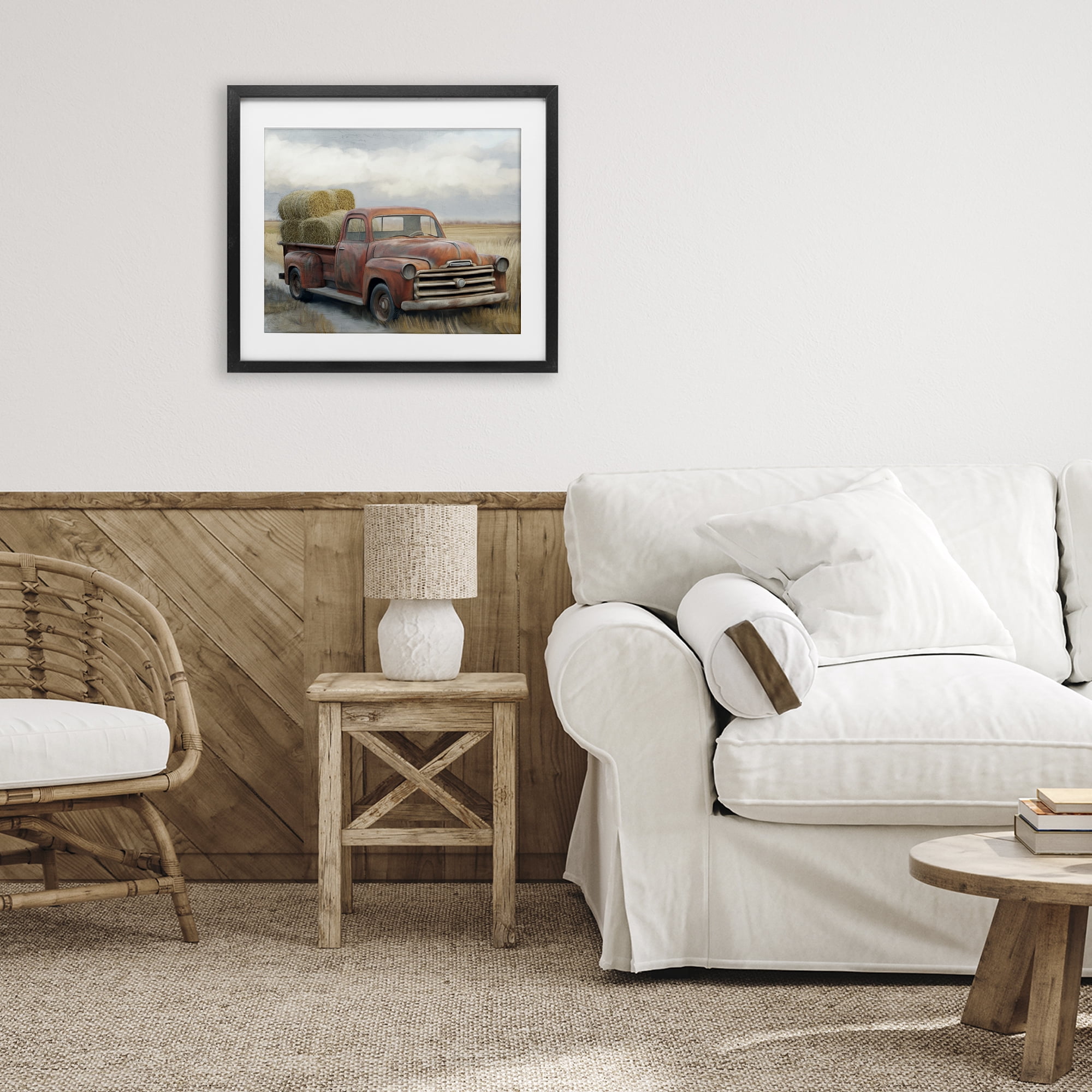 Stupell Industries Hay Time Farm Truck Load Black Framed Print Under Glass, design by Kim Allen