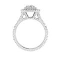 thumbnail image 3 of Dash Jewelry 2 Ct Radiant Cut Moissanite Ring - Double Halo Design for Women - 14K White Gold Plated Engagement Ring - Beautiful Gift for Women - Timeless Design for Any Occasion, 3 of 6
