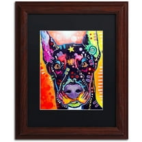 Trademark Fine Art "Doberman" Canvas Art by Dean Russo, Black Matte, Wood Frame