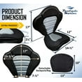 thumbnail image 6 of Pactrade Marine Boat Adjustable Straps Black Gray Extra Padded Deluxe Kayak Seat Detachable Storage Backpack Bag Canoe Backrest Support Cushion Sit on Top Fishing Brass Clips (1), 6 of 7