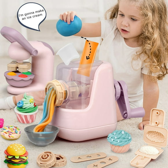 Lubelski Toddlers Color Clay Set Play Dough Accessories Cartoon DIY Handmade Puzzle Play House Ice Cream Noodle Machine Toy Boys Girls Birthday Gift