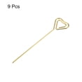 thumbnail image 3 of Uxcell Metal Cocktail Toothpicks Heart Shape Drink Picks Cocktail Skewers 9Pack (Gold), 3 of 8