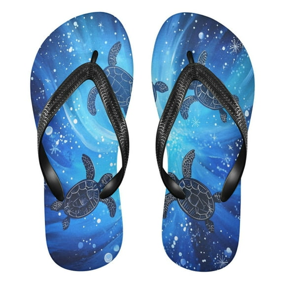 Unisex Comfort Flip Flops Summer Thong Sandals Non Slip Soles Flip Flop for Beach, Pool, and Daily Wear Small Sea Turtles XS