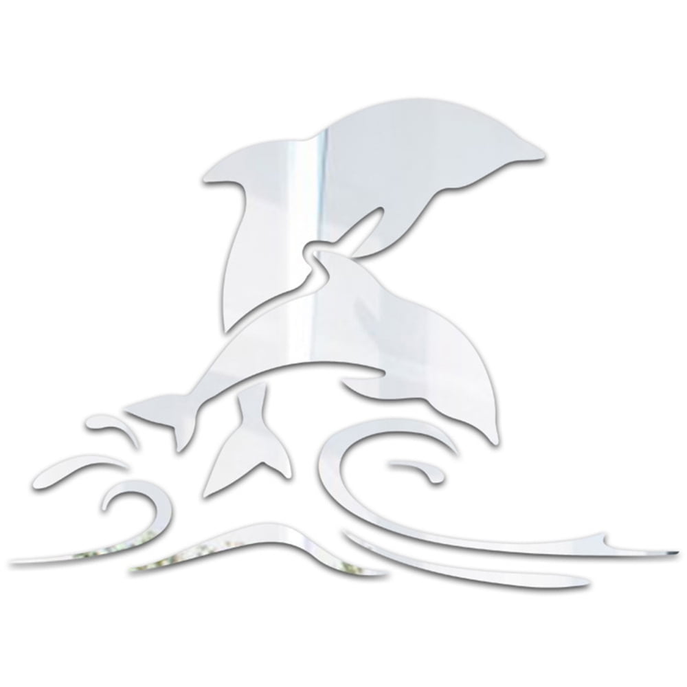 Dolphin Mirror Wall Stickers Acrylic Mirror Wall Sticker Decal For
