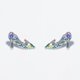 thumbnail image 1 of 4 Pzs Juego De Pendientes De Cristal Blanco De Nieve Circón Azul Joyería, 1 of 4