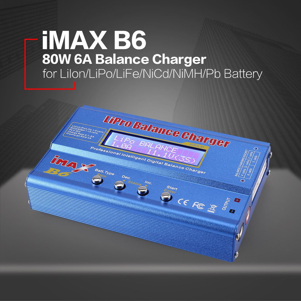 1# Blue RC Balance Charger lipo Battery Charger 80w Charger B6 80W Digital LCD Balance Charger Discharger for RC Battery 