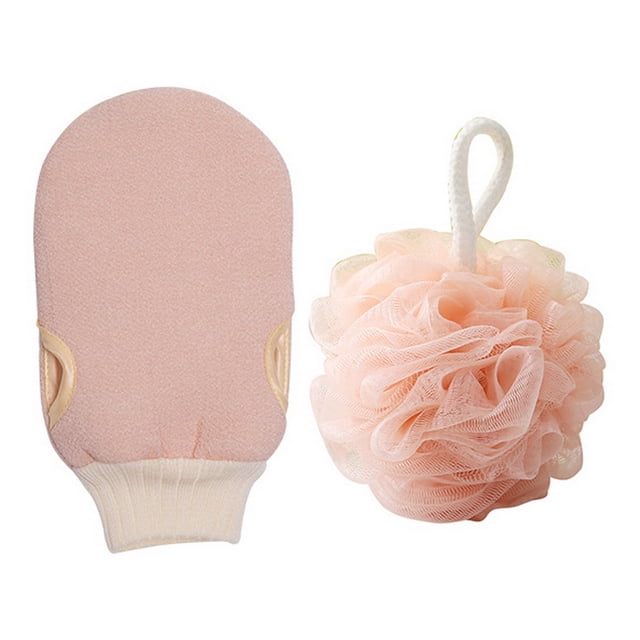 CSChome Ensemble de Serviettes de Douche 1 Ensemble Doux Longue Bande Absorption d'Eau Réutilisable Trois Pièces Nettoyage Portable Brosse Dos Boule de Douche