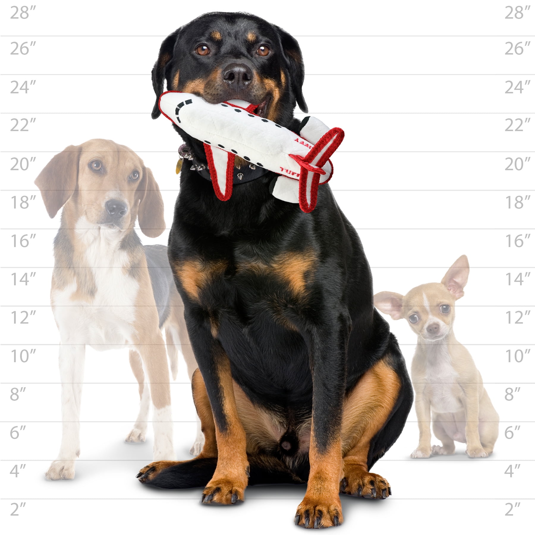 Tuffy Transportation Airplane Durable Plush Squeaky Dog Toy, 2 Pack