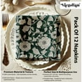 thumbnail image 4 of Vargottam Premium Cotton Muslin Napkins - Set of 12, 20-Inch Green Leaves Print, Soft and Absorbent Cloth Napkins for Dining, Decor, Weddings, and Special Occasions - Machine Washable, Table Linens, 4 of 7