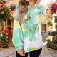 thumbnail image 4 of Sudadera con capucha estampada teñida Suéter con capucha casual de mujer Sudadera con capucha de manga larga Top seitruly AP000139-16B, 4 of 7