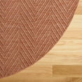 thumbnail image 4 of TOWN & COUNTRY BASICS Pax Herringbone Textured Solid Everwash® Washable Area Rug, Low Pile, Non-Slip Backing, Easy Clean Pet & Family Friendly Rug, Rust, 8' Round, 4 of 15