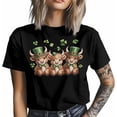 thumbnail image 3 of Camisetas para hombre, Día de San Patricio, de algodón, con cuello redondo, diseño de vacas, manga corta, con trébol de ganado y granja., 3 of 8