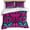 Red, variant on 3 Piece Pink Turquoise Abstract Duvet Cover Set Full Size,Microfiber Comforter/Quilt Cover with Corner Ties and 2 Pillowcases,Ethnic Modern Geometric Aesthetics All Season Bedding with Zipper Closure