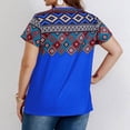 thumbnail image 4 of Birdeem Blouses pour Femmes Grande Taille d'Été Décontractée Imprimée Col Rond Manches Courtes, 4 of 12