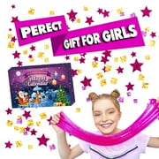 KeirineCC Slime Advent Calendar 2024 Kids, 24 Days of Christmas Complete Jumbo Slime Kit Countdown, Non-Sticky, Mess-Free, and Safe, DIY Slime Making Kit Toys for Girls and Boys