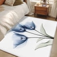 thumbnail image 4 of Blue Flowers Area Rugs 4x6 ft Spring Vintage Country Watercolor Blue Tulip Floral Washable Rug Non Slip Indoor Carpet Absorbent Floor Mat for Living Room Bedroom Dining Room, 4 of 9