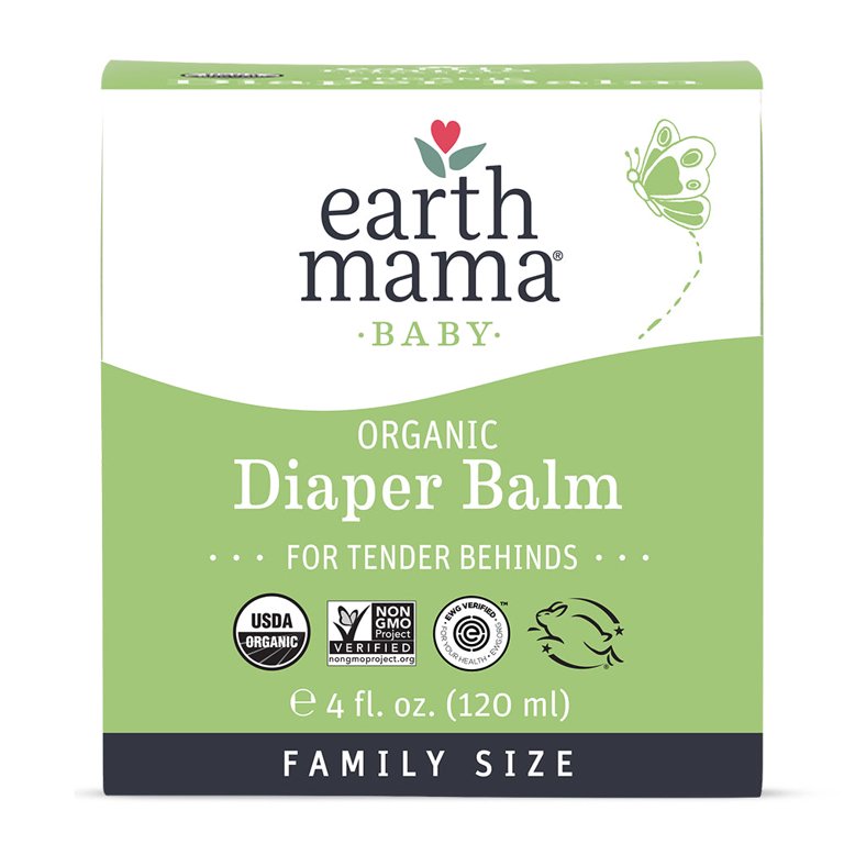 Earth Mama Organic Diaper Balm - Petroleum-Free Cream For Baby With Calendula, 4oz Size