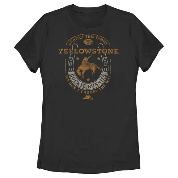 Women's Yellowstone Protect This Family Buckle Bunnies Graphic T-Shirt