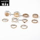 thumbnail image 3 of Anillos para mujer, regalos para mujer, 10 piezas, conjunto de perlas recortadas abiertas, aleación de uñas, anillo de moda, 3 of 5
