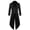 Black, variant on LANGWYQU Long Sleeved Men V-Neck Solid Vintage Costume Jacket Trench Coat