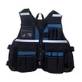 thumbnail image 1 of Fengbin Electrician Tool Vest Oxford Cloth Versatile Portable Multi Pockets Utility Vest black and blue, 1 of 9