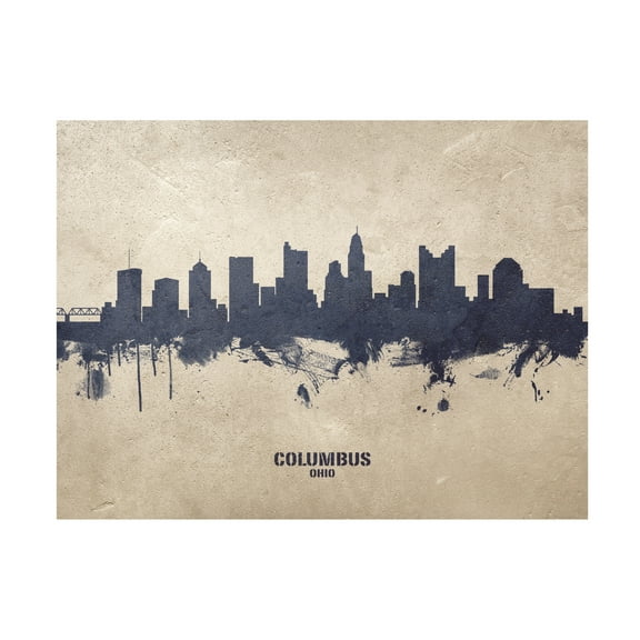 Michael Tompsett 'Columbus Ohio Skyline Concrete' Canvas Art