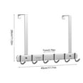 thumbnail image 3 of Over The Door Hooks, Door Hanger Hooks for Hanging, SU 304 Stainless Steel Over The Door Towel Racks for Bathroom with 6 Coat Hook, Coat Rack Bathroom Accessories, 17.71x11.02", 3 of 6