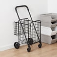 thumbnail image 5 of YYAo Grocery Shopping Cart, Utility Cart, Trolley Cart, Folding Shopping Basket Rolling Trolley with Adjustable Handle-Black, 5 of 6