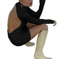 thumbnail image 6 of KOMOO Women Backless Bodycon Mini Dress Long Sleeve High Neck Ribbed Sweater Dress Wrapped Short Dress, 6 of 6