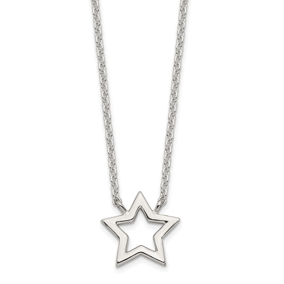 Primal Silver Sterling Silver Cut-out Star Pendant Necklace