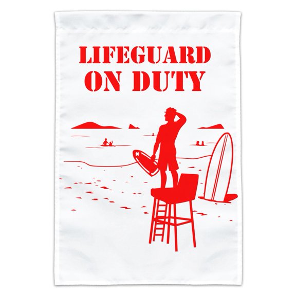 Lifeguard On Duty Garden Yard Flag