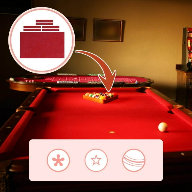 fastboy Nappe de Table de Billard Professionnelle Couverture en Feutre Accessoires 7/8/9 Pieds 9 Pieds Rouge