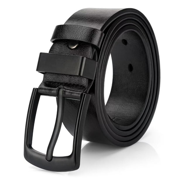 Mens casual sale black leather belt