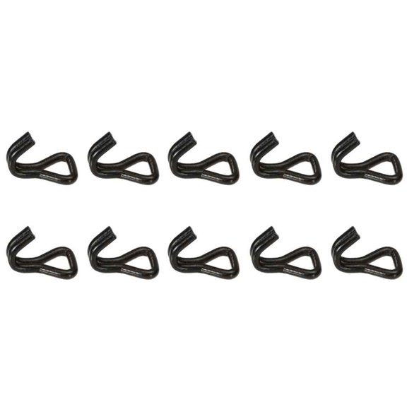 1" Heavy Duty Wire Hook w/ Black Vinyl Coating - 10 Pack
