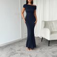 thumbnail image 1 of Generic 2025 Spring and Summer Dress Women's Sexy Slim Shoulder Short Sleeve One-Step Hip Skirt, 1 of 1