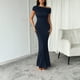 thumbnail image 1 of Generic 2025 Spring and Summer Dress Women's Sexy Slim Shoulder Short Sleeve One-Step Hip Skirt, 1 of 1