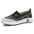 thumbnail image 6 of BRGZLK Women's Orthopedic Walking Shoes Trendy Novelty Hollow Out Lightweight Loose Fit Casual Mesh Slip On Flats Woven Breathable Soft Sole Sneakers Black 5.5, 6 of 8