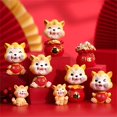 thumbnail image 2 of Fine Symbol Tiger Figurine Active Poses Resin DIY Craft Cartoon Tiger Model Party Supplies, 2 of 10