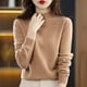 thumbnail image 2 of Suéter de cachemira de otoño e invierno para mujer, suéter corto de cuello alto con base gruesa, suéter suelto de lana, 2 of 6