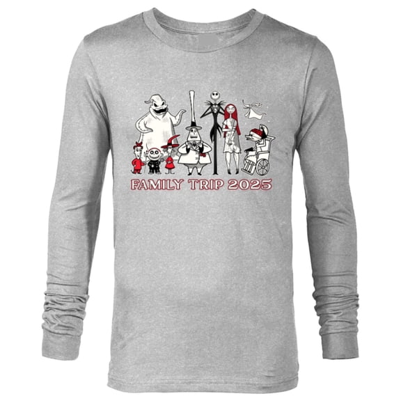 Disney The Nightmare Before Christmas B&W&R Family Trip 2025 - Long Sleeve T-Shirt for Men - Customized-Athletic Heather