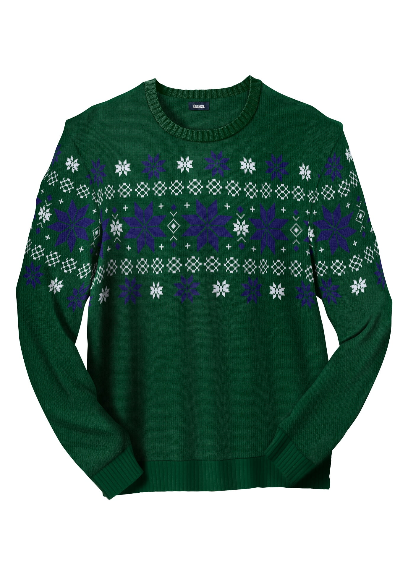 KingSize Men's Big & Tall Holiday Crewneck Sweater 