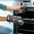 thumbnail image 2 of Pioneer Flower Kitchen Oven Mitt and Pot Holder Sets 2 Pcs for Baking, Cooking and Grilling, Heat Resistant Up To 392 °F, 2 of 7