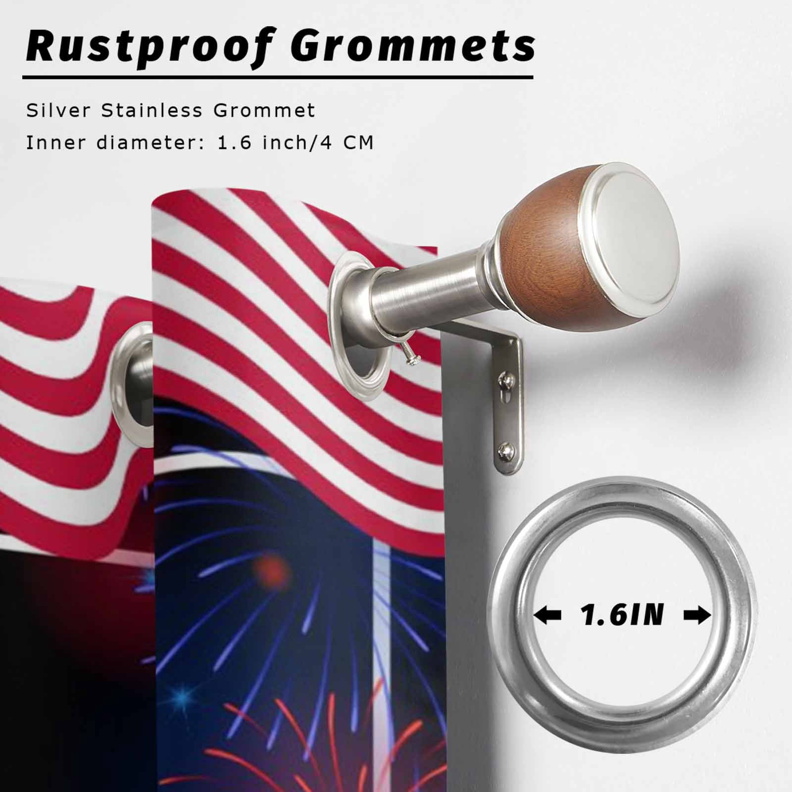 Independence Day Outdoor Curtains for Patio, 250 YEARS OF FREEDOM Cartoon Bald Eagle Sunshade Privacy Drapes Grommet Waterproof Outside Curtains for Porch/Cabana/Balcony 54"x 108", 1 Panel