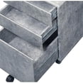 thumbnail image 2 of Bowery Hill Wooden File Cabinet with 3 Drawers in Faux Concrete and Silver, 2 of 7