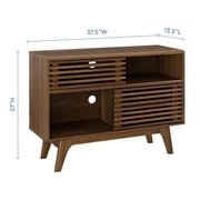 Modway Render Modern Style Particleboard Wood Display Stand in Walnut