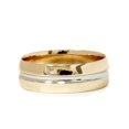 thumbnail image 2 of 8MM Mens 14k Yellow Gold Ring Two Tone Polished Wedding Band, 2 of 2